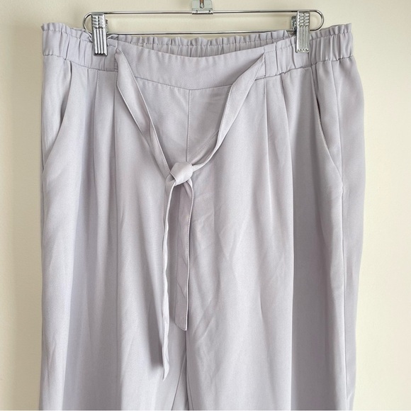 C'est Moi Woven Front Tie Pants Cuffed Jogger Grey Size Medium - Picture 5 of 8